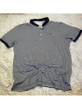 Puma Arnold Palmer Performance Golf Polo Size L Striped Blue White Embroidered